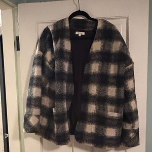 Madewell blue and Cream Checkered Coat